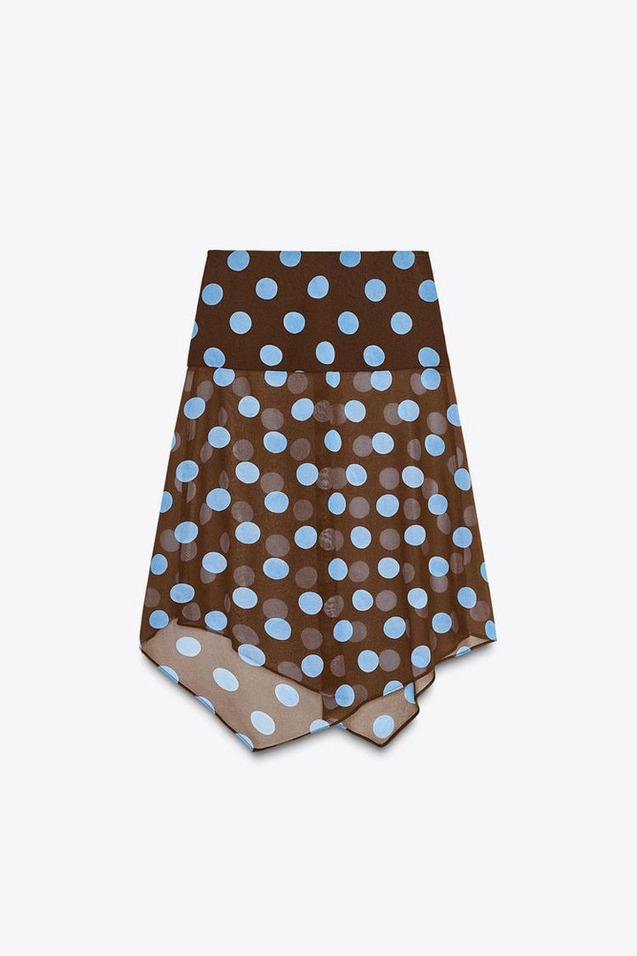 Polka Dot Asymmetric Skirt