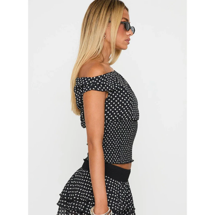 Polka Ruffle Mesh Co-Ord