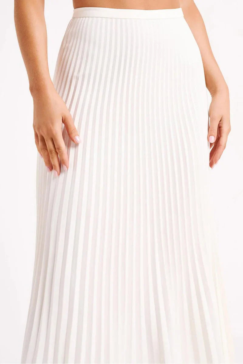 Pleated Suiting Maxi Skirt