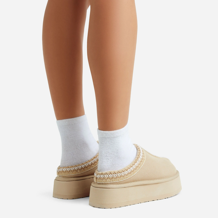 Cozy Crest Platform Mules