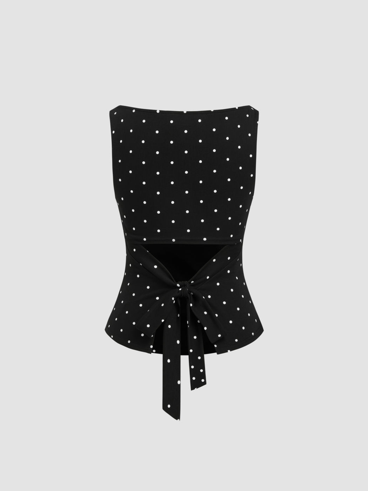 Midnight Dots Bow-Back Top