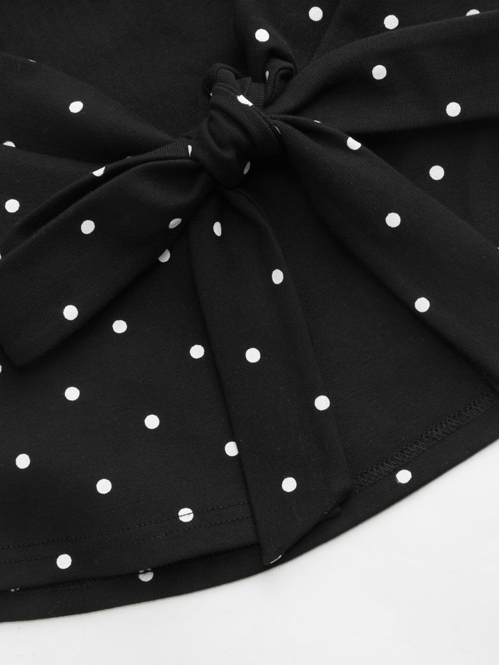 Midnight Dots Bow-Back Top