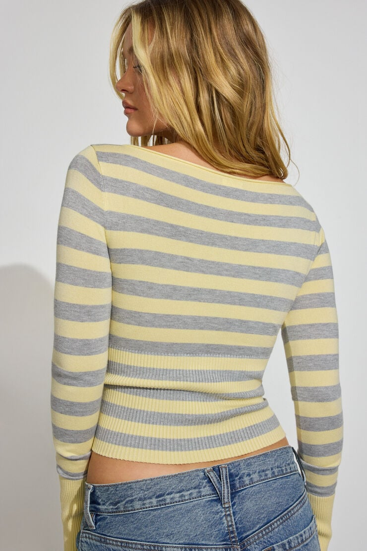 Lemon Mist Striped Knit Top