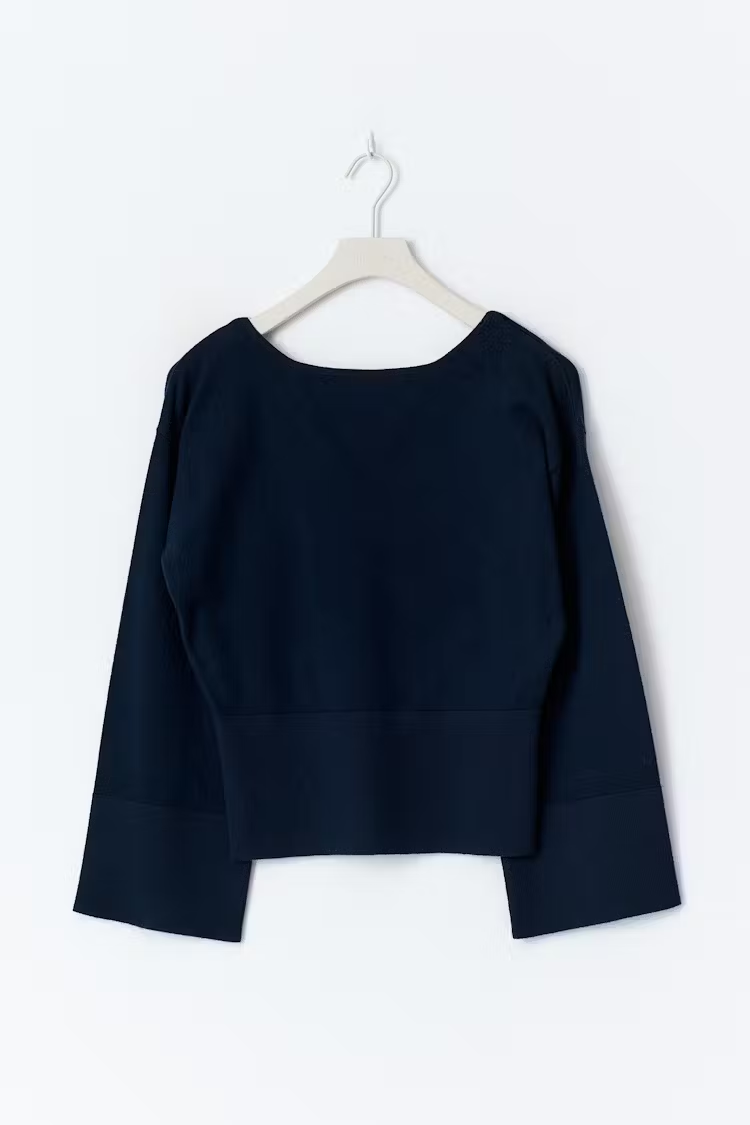 Midnight Chic Wide-Sleeve Knit