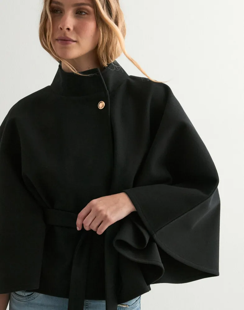 Midnight Grace Belted Cape