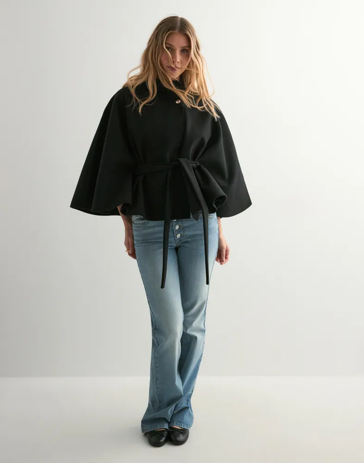 Midnight Grace Belted Cape