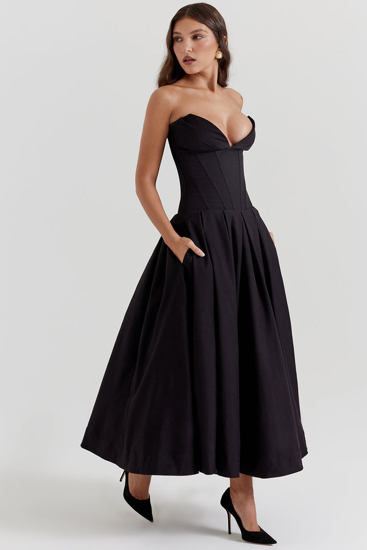 Lady Strapless Midi Dress